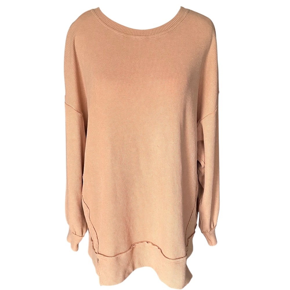 Fantastic Fawn Oversized Waffle Knit Thermal Top - Small